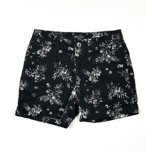 Lee Shorts Women's 8 M Straight Fit Black Flower Summer